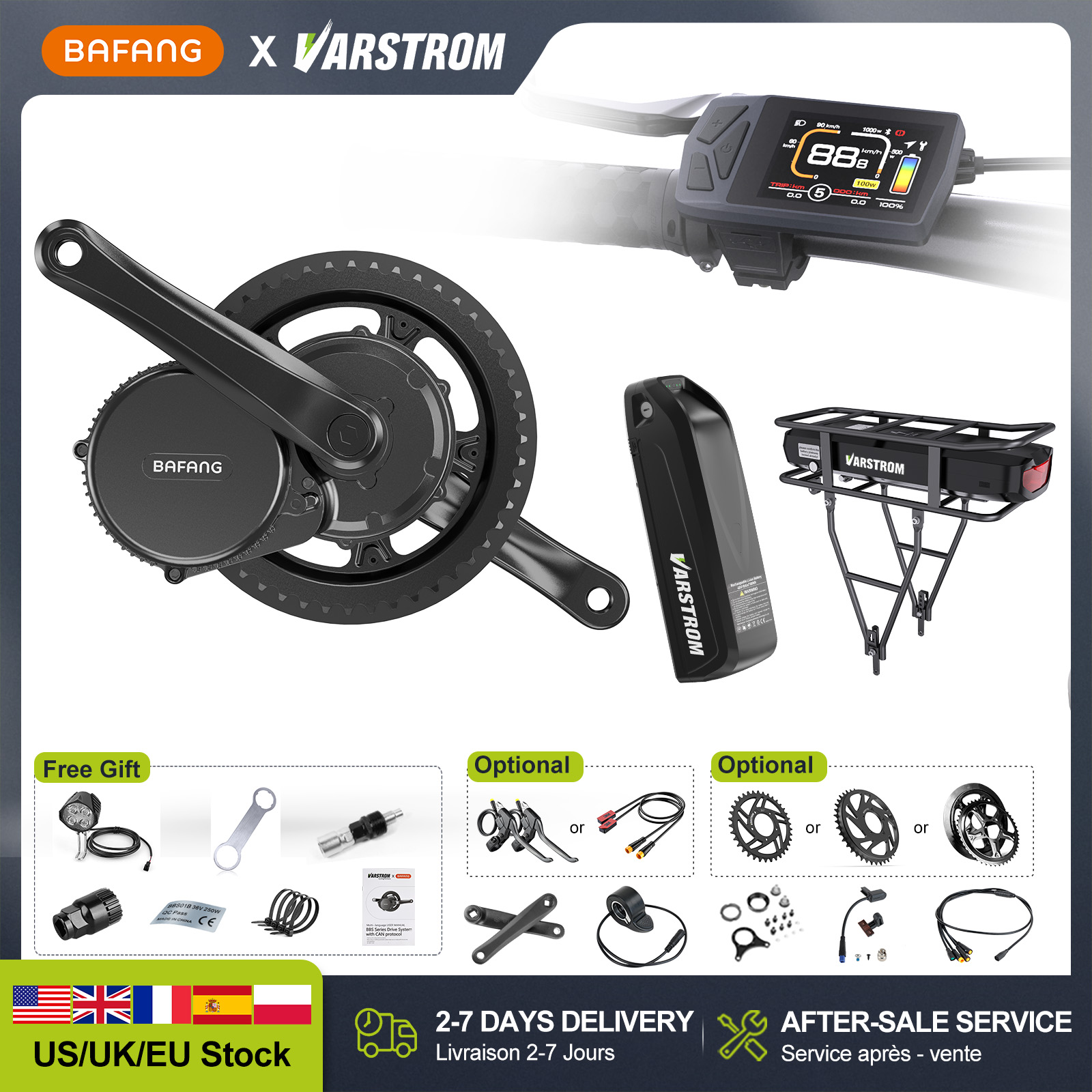 Bafang Bbshd 1000W Conversion Kit - [US Direct] BAFANG 48V 500W/750W/1000W Mittelmotor
