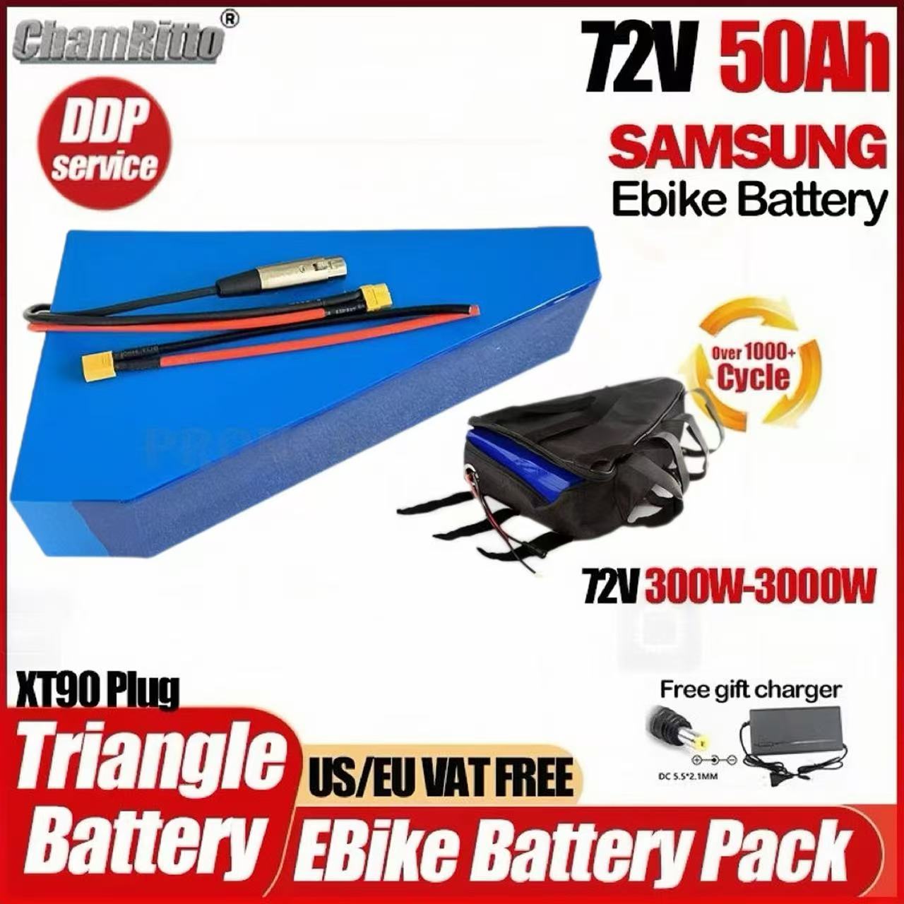 Electric Bicycle Battery 72V 30Ah - 72V 3000W Elektrofahrrad Cham Rider 40Ah