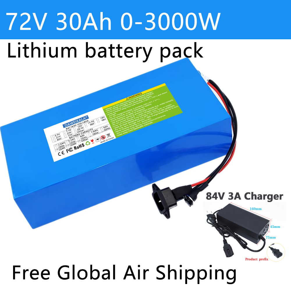 Electric Bicycle Battery 72V 30Ah - 72 V 12 Ah-30 Ah 18650