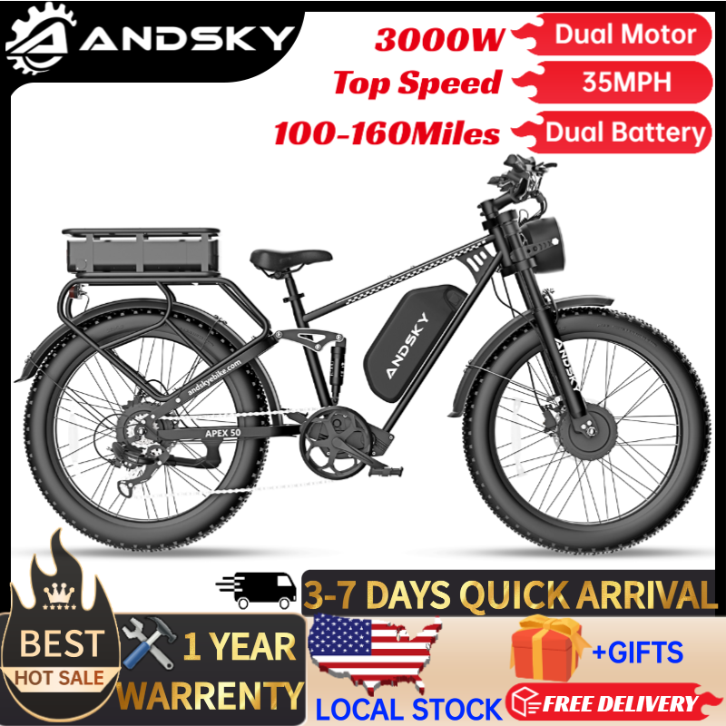 Mid Drive Motor Kit 52V 1000W - ANDSKY Apex50 AWD Elektrofahrrad 3000W Doppelmotor