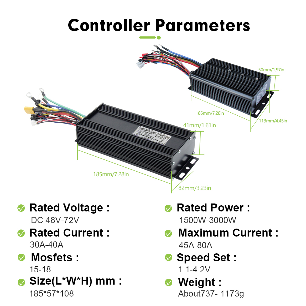 E-Bike 3Mode 48V 52V 60V 72V 4 – Sine Wave Controller 48V 72V 80A Bewertung und Preis