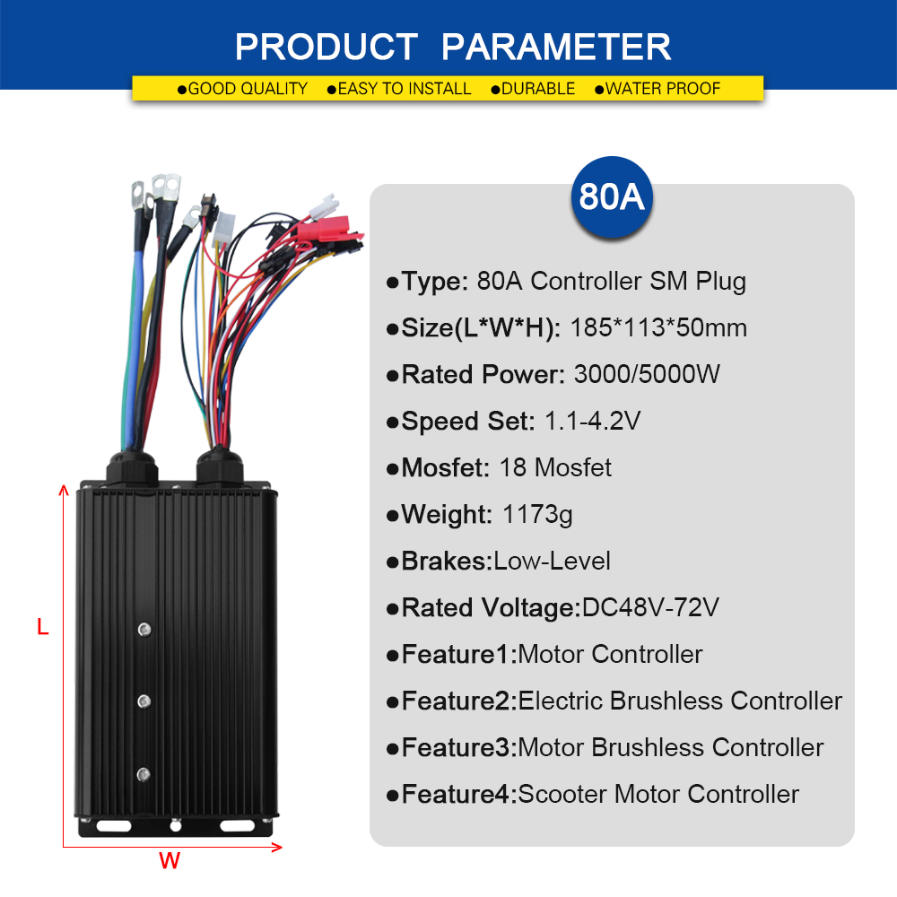 E-Bike Sinuswellen-Controller  – Sine Wave Controller 48V 72V 80A Bewertung und Preis